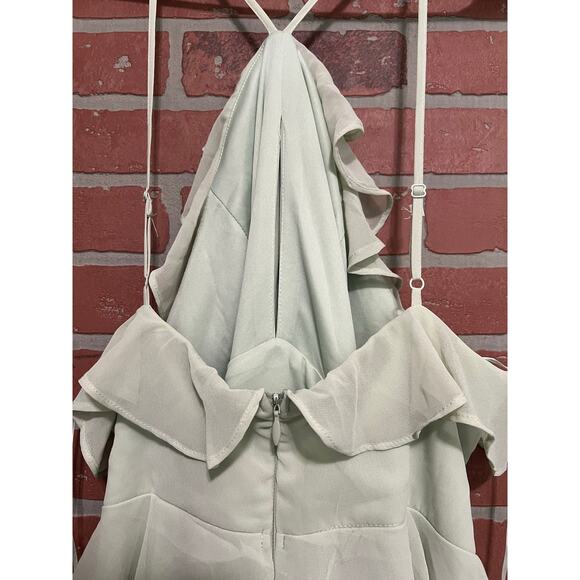 Fashion Nova Sage Chiffon Maxi Dress NWT - 2XL - Picture 7 of 10